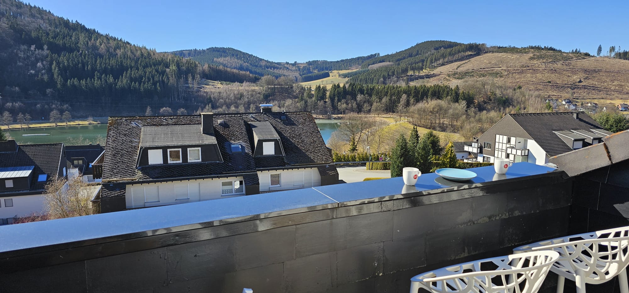 Balkon uitzicht lente